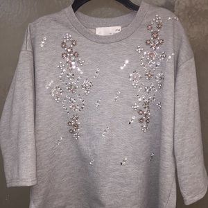 JOA Embellished Sweatshirt Top